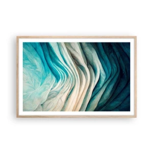 Affiche dans un chêne clair - Poster - Insatiabilité bleue - 91x61 cm