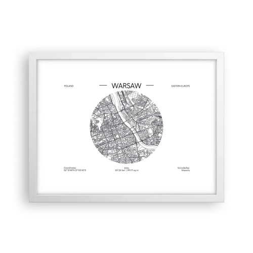 Affiche dans un cadre blanc - Poster - Anatomie de Varsovie - 40x30 cm