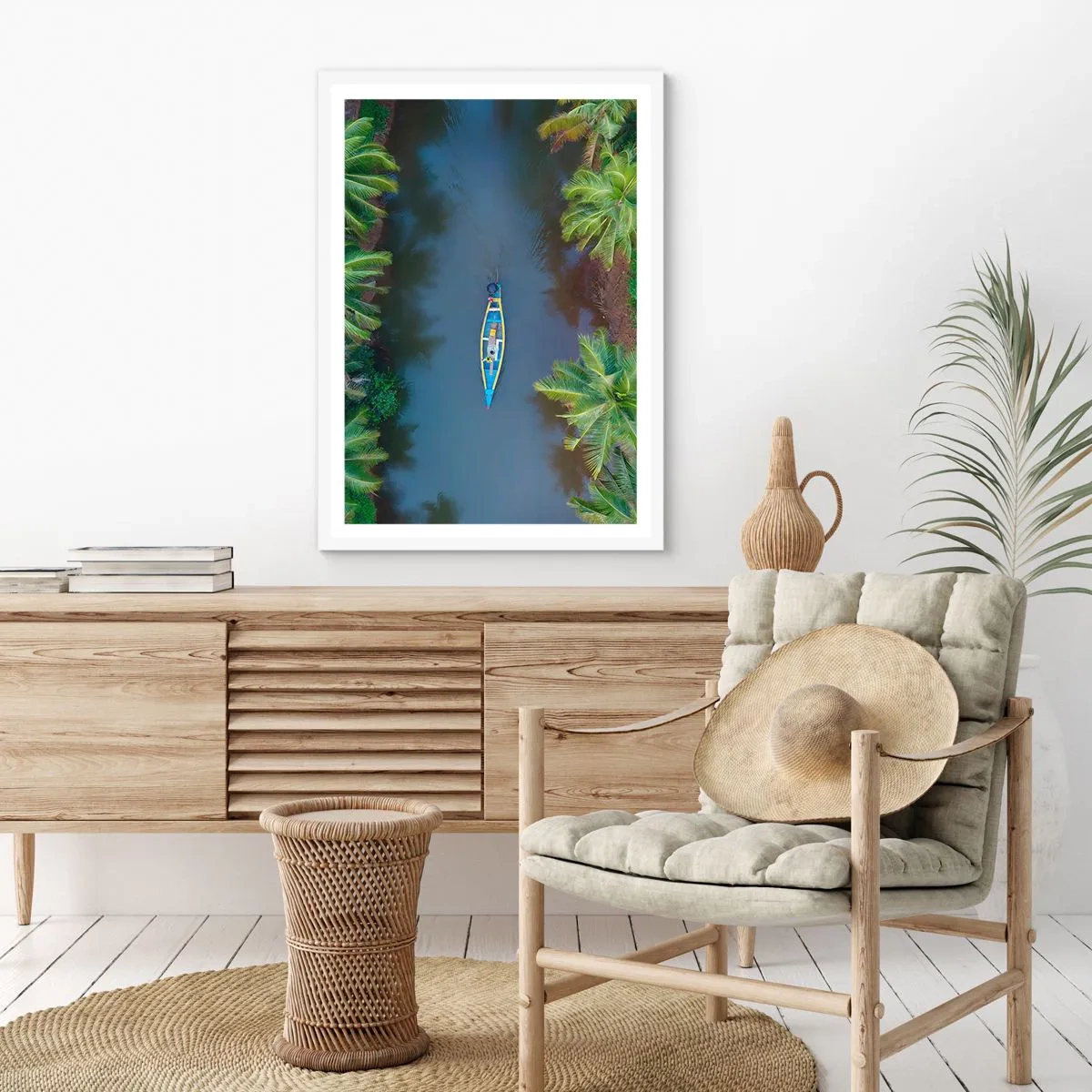Affiche dans un cadre blanc - Poster - Sur un sentier tropical - 30x40 cm