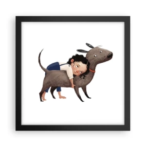 Affiche dans un cadre noir - Poster - Les meilleurs amis - 30x30 cm