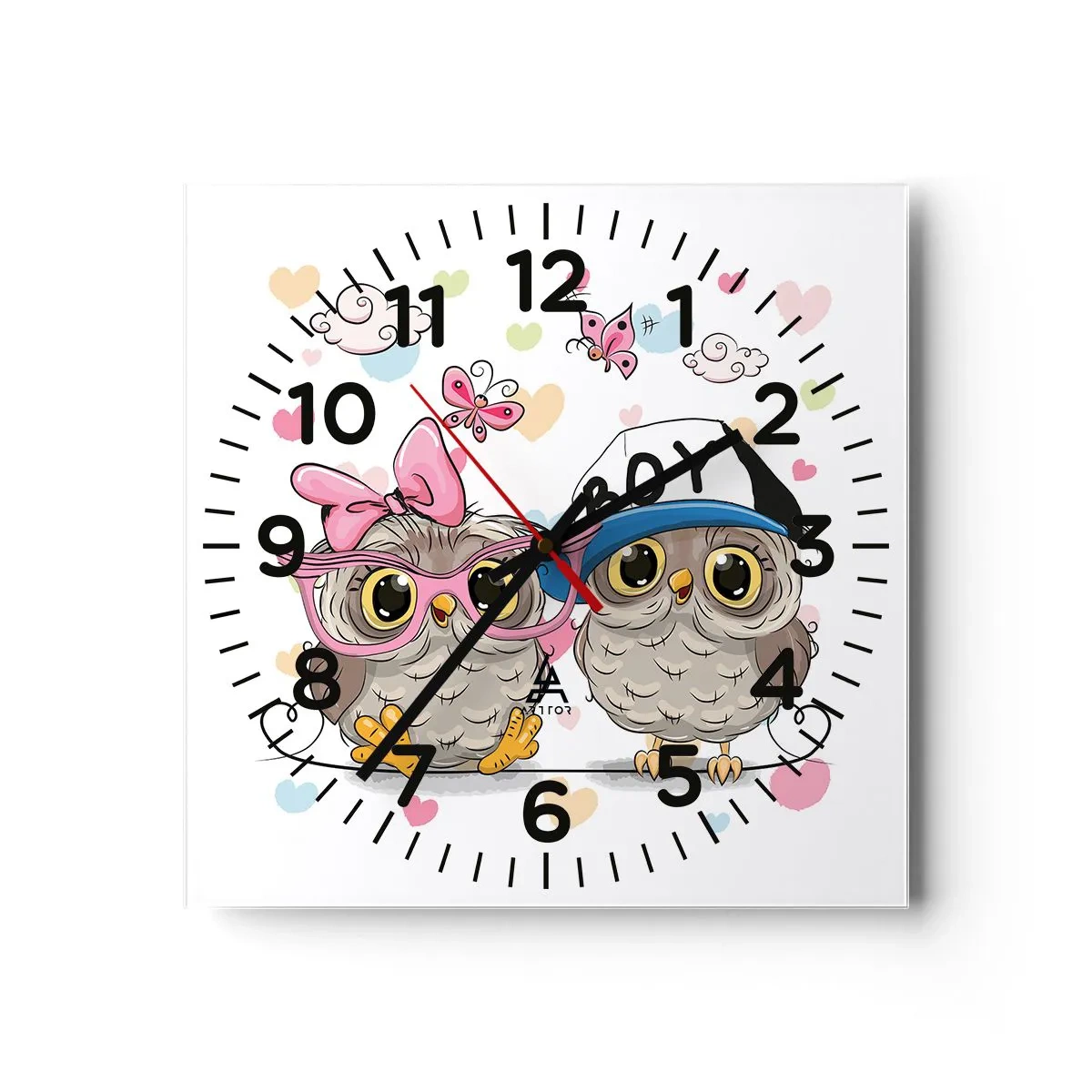 Horloge murale - Pendule murale - On s'aime! - 30x30 cm