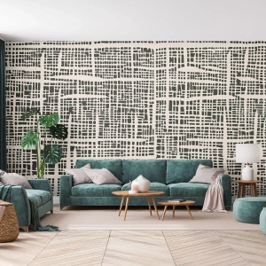 Papier Peint Autocollant Deluxe Sticker - Composition tissée - Abstraction, Graphique, Morceau - 350x256 cm