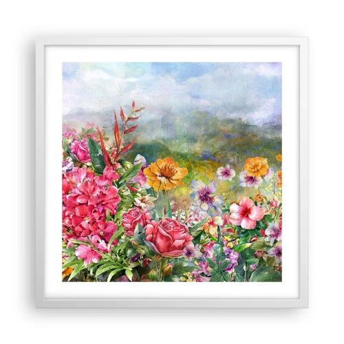 Affiche dans un cadre blanc - Poster - Un jardin devenu fou - 50x50 cm
