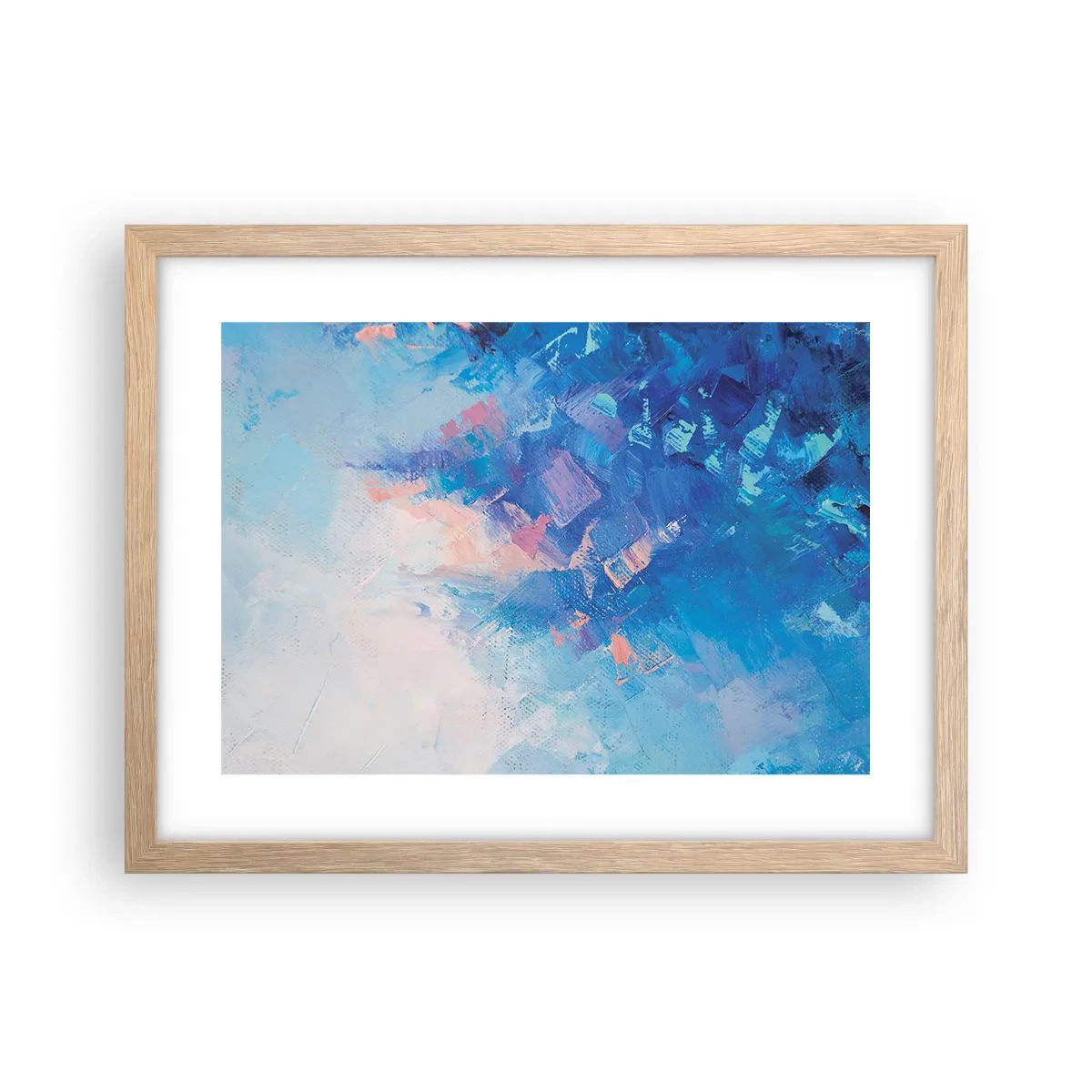 Affiche dans un chêne clair - Poster - Abstraction hivernale - 40x30 cm