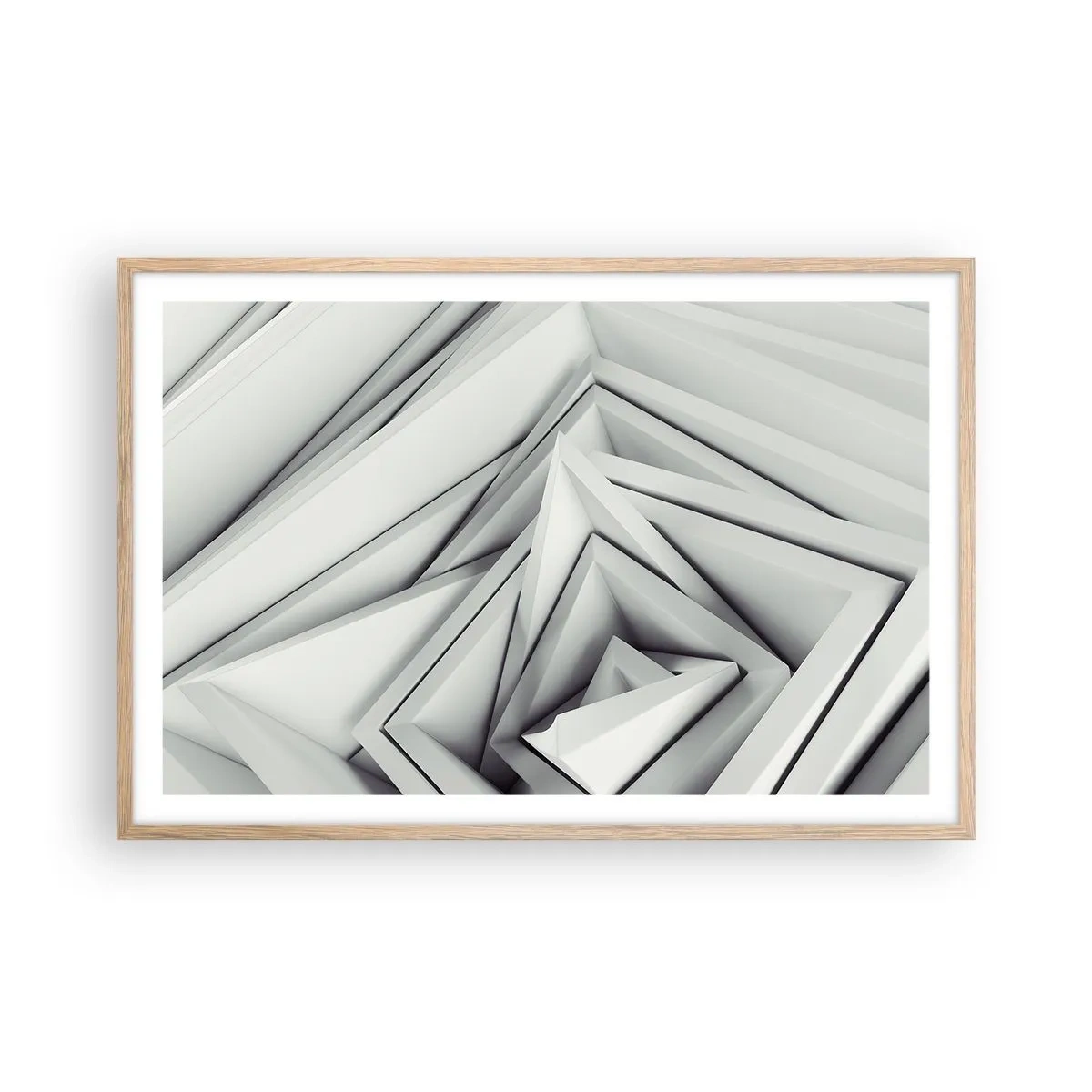 Affiche dans un chêne clair - Poster - Bourgeon d’angles vifs - 91x61 cm