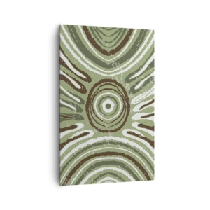 Impression sur toile - Image sur toile - Motifs abstraits dans les tons de vert et de marron - 80x120cm - Une explosion d'émotions - Décoration murale moderne pour le salon et la chambre ARTTOR