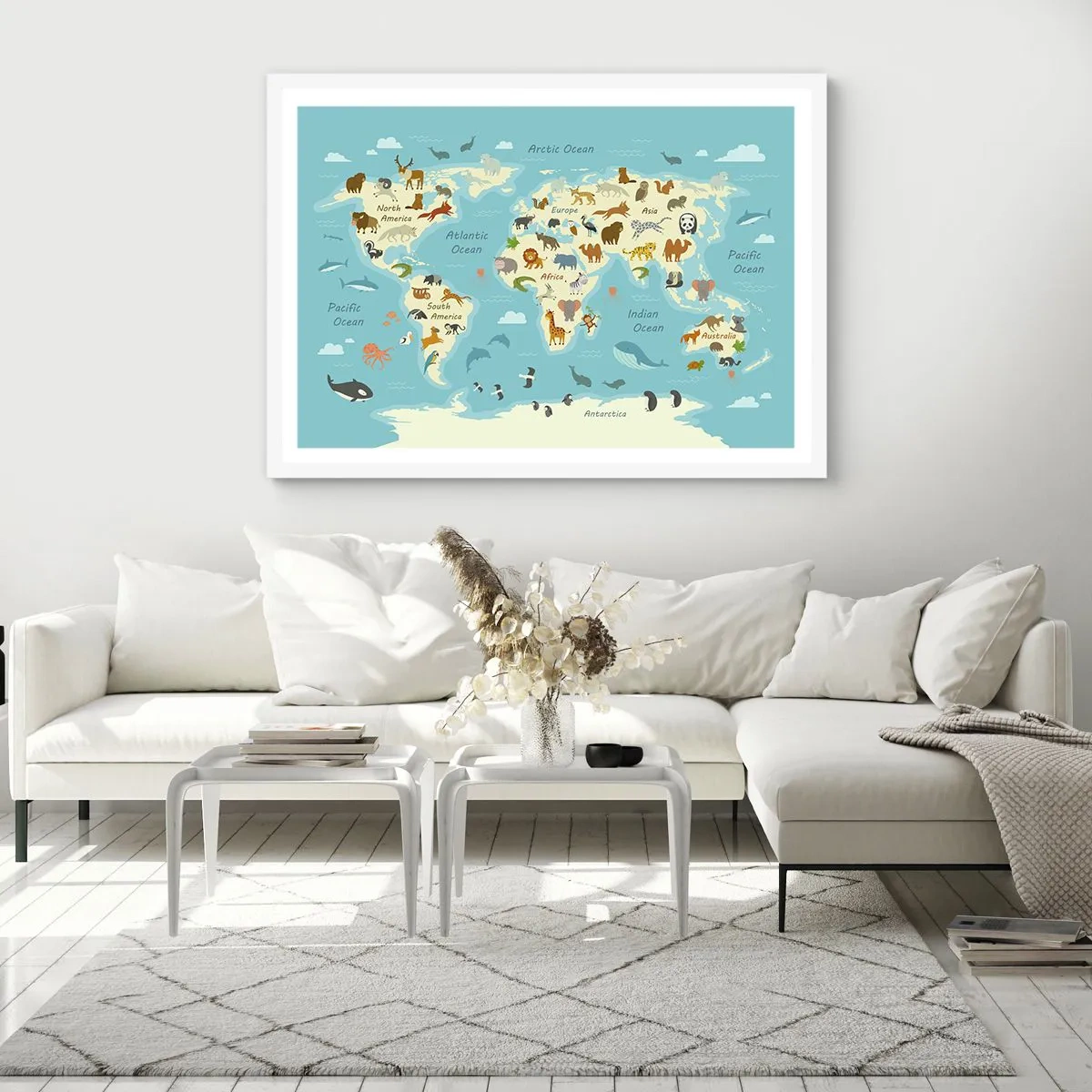 Affiche dans un cadre blanc - Poster - De bons voisins - 91x61 cm