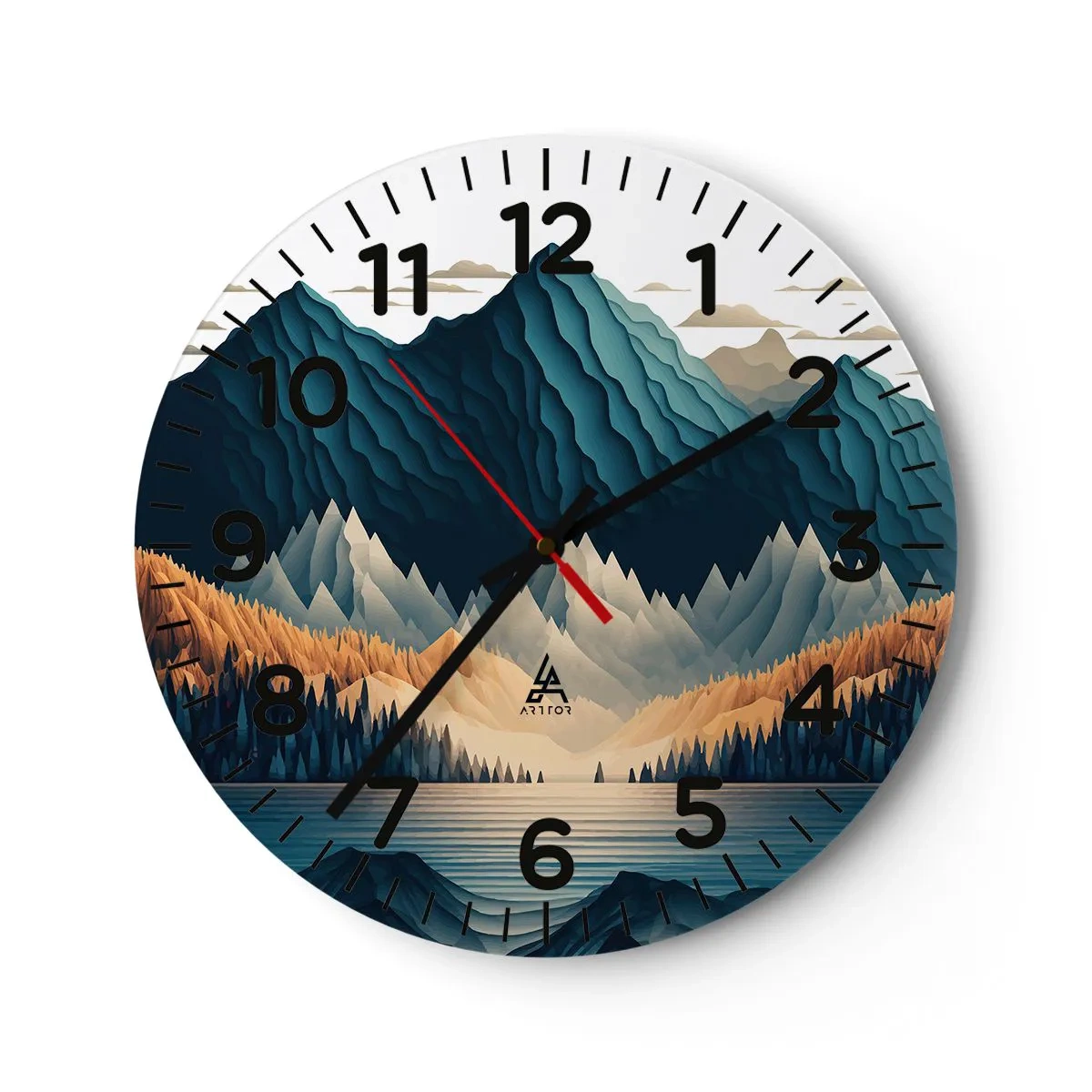 Horloge murale - Pendule murale - Paysage de montagne parfait - 30x30 cm