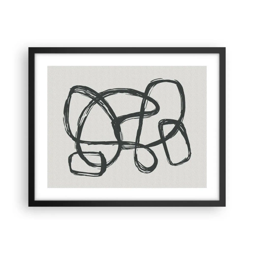 Affiche dans un cadre noir - Poster - Abstraction en boucle - 50x40 cm