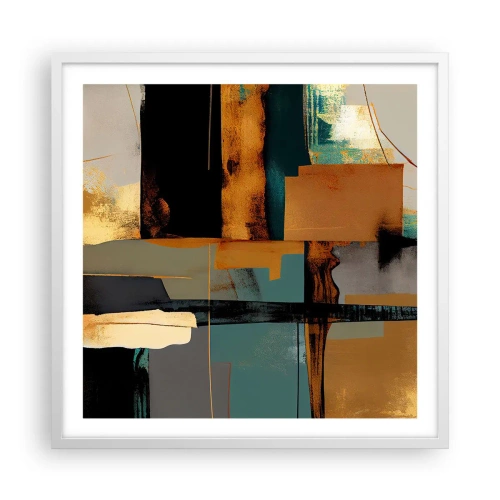 Affiche dans un cadre blanc - Poster - Abstraction – lumière et ombre - 60x60 cm