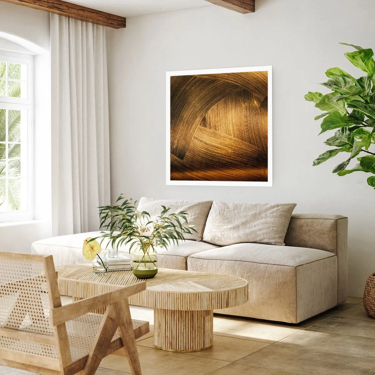Affiche - Poster - Dans un labyrinthe en or - 40x40 cm