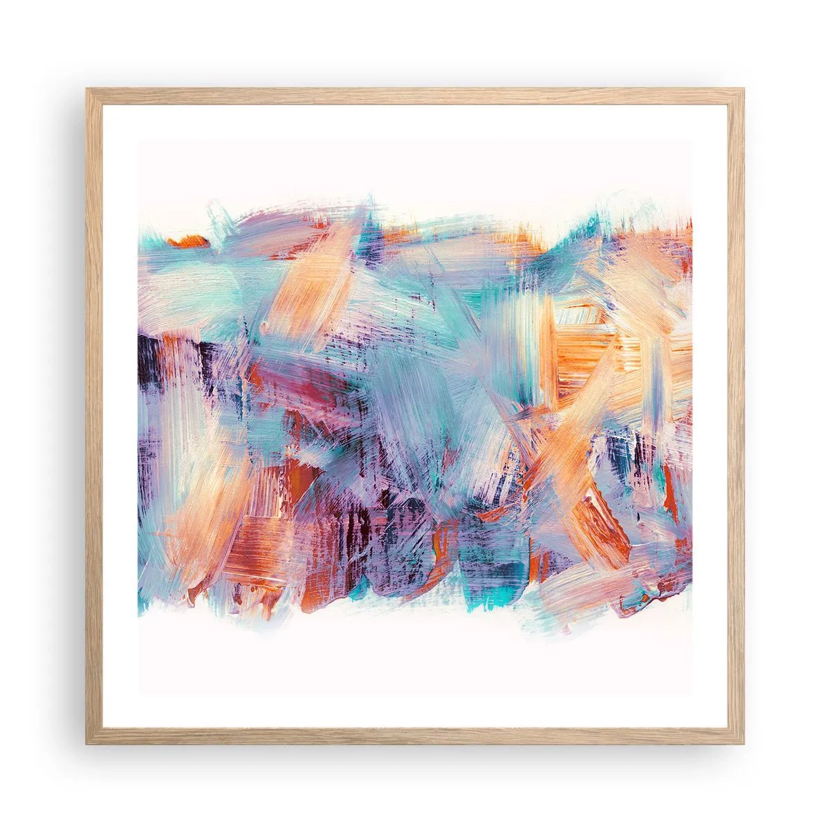 Affiche dans un chêne clair - Poster - Un désordre coloré - 60x60 cm