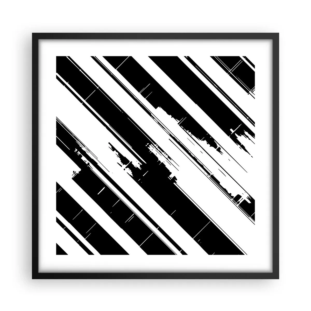 Affiche dans un cadre noir - Poster - Une composition intense et dynamique - 50x50 cm