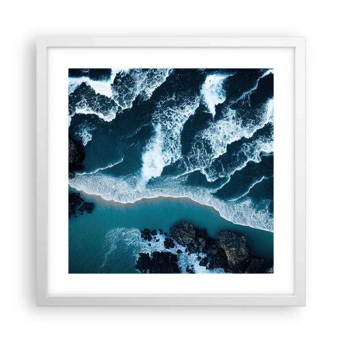 Affiche dans un cadre blanc - Poster - Enveloppé par les vagues - 40x40 cm
