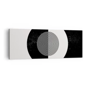 Impression sur toile - Image sur toile - Motif graphique contrasté noir et blanc - 140x50cm - Harmonie de noir et blanc - Décoration murale moderne pour le salon et la chambre ARTTOR