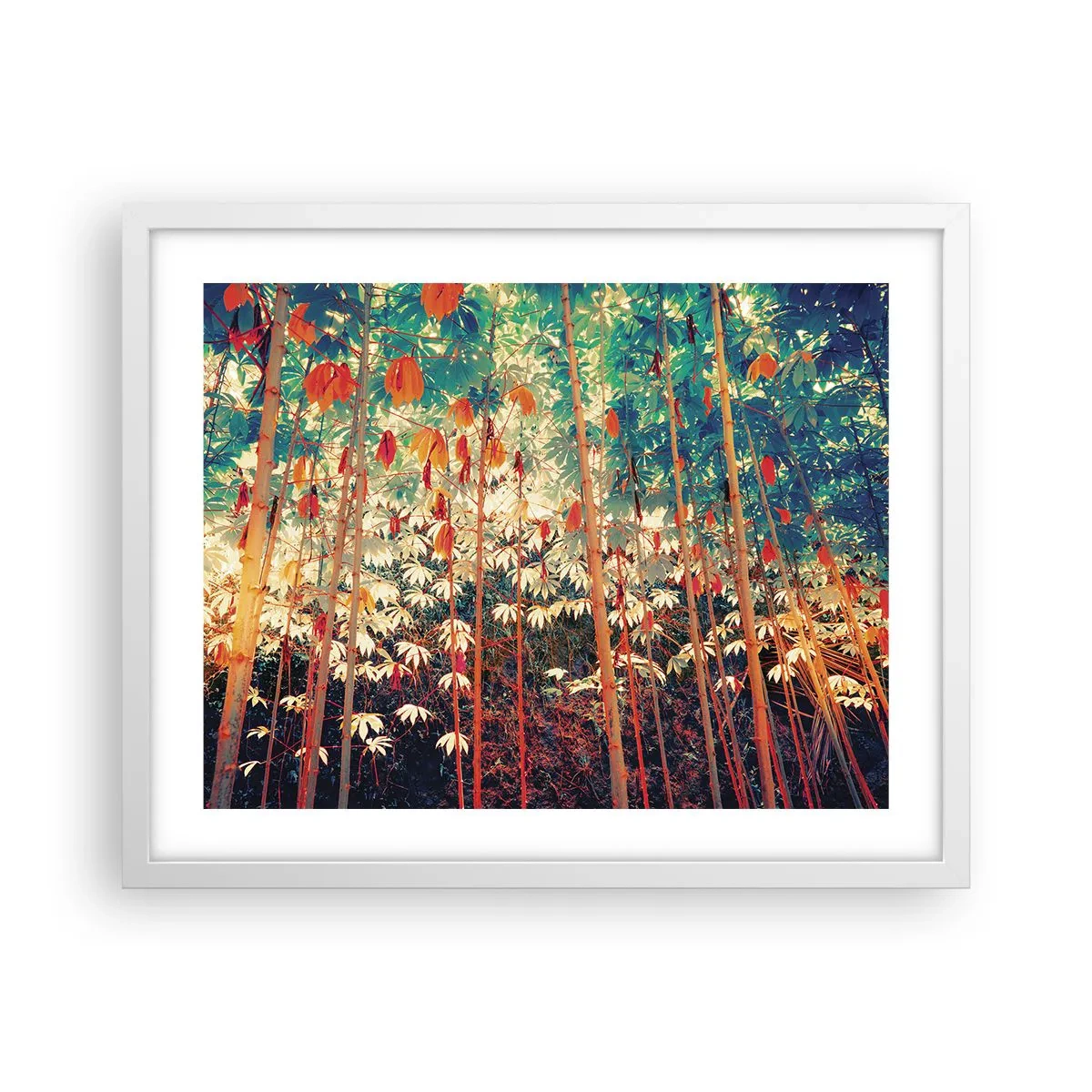 Affiche dans un cadre blanc - Poster - La vie secrète des feuilles - 50x40 cm