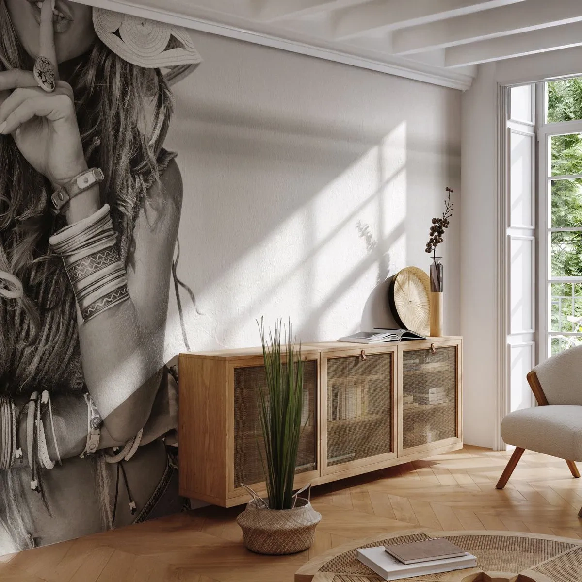 Papier Peint Photo Standard Eco - Comment va la fille - Femme, Bohème, Ancien - 300x210 cm