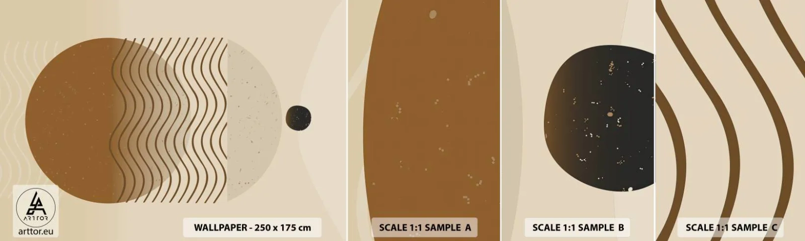 Échantillon De Papier Peint Standard Eco - Sur l'origine des figures géométriques - Abstraction, Morceau, Minimalisme - 100x30 cm