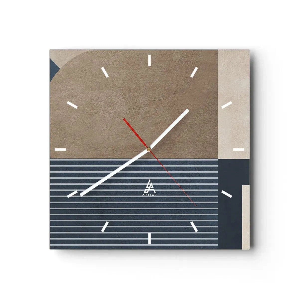 Horloge murale - Pendule murale - Composition simple et en rondeur - 40x40 cm