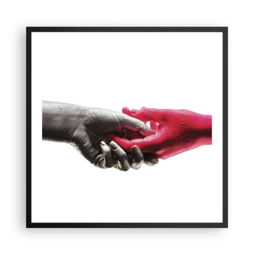 Affiche dans un cadre noir - Poster - Ensemble, bien que différents - 60x60 cm