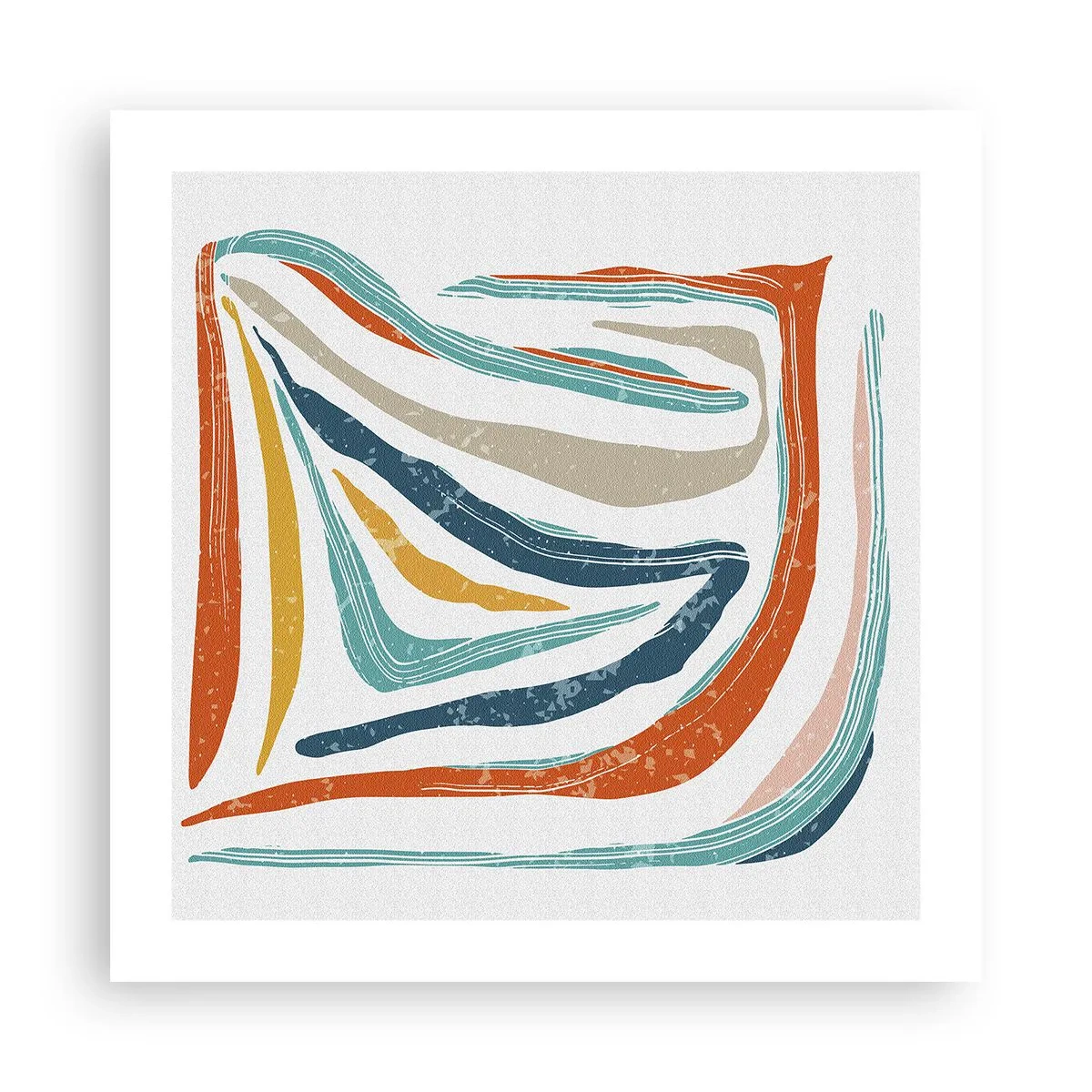 Affiche - Poster - Abstraction avec un sourire amical - 50x50 cm