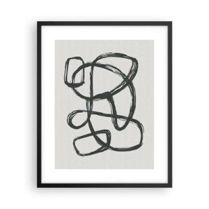 Affiche dans un cadre noir - Poster - Abstraction en boucle - 40x50 cm