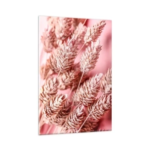 Impression sur verre - Image sur verre - Gros plan des oreilles teintées de rose - 80x120cm - Une cascade florale en rose - Décoration murale moderne pour le salon et la chambre ARTTOR