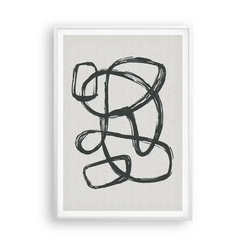Affiche dans un cadre blanc - Poster - Abstraction en boucle - 70x100 cm