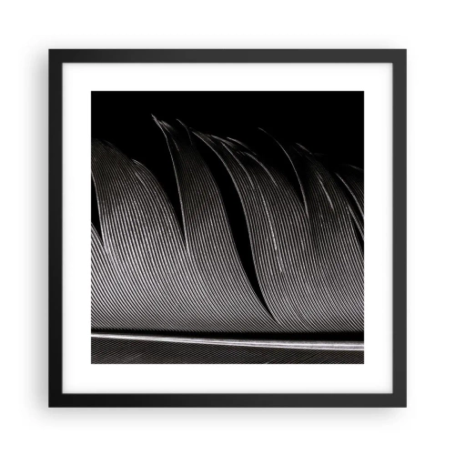 Affiche dans un cadre noir - Poster - La plume – un design magnifique - 40x40 cm