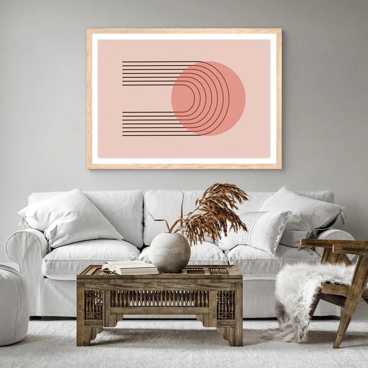 Affiche dans un chêne clair - Poster - Attraction irrésistible - 100x70 cm