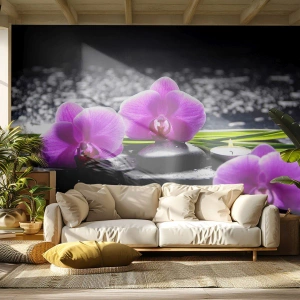 Papier peint sur mesure Premium Sand - Se noyer dans la paix et la tranquillité - Fleurs, Orchidée, Orchidée