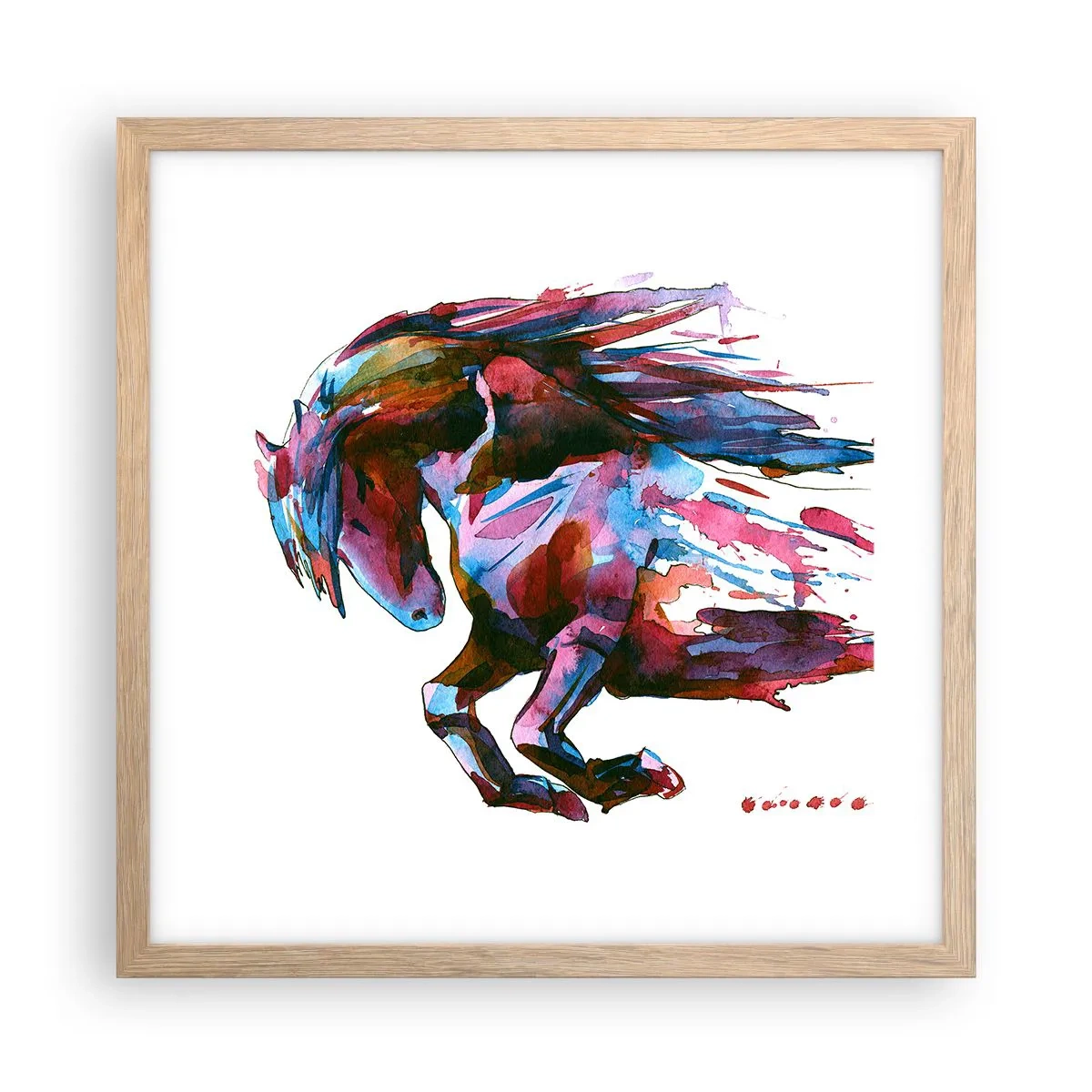 Affiche dans un chêne clair - Poster - Dans le ravissement - 40x40 cm