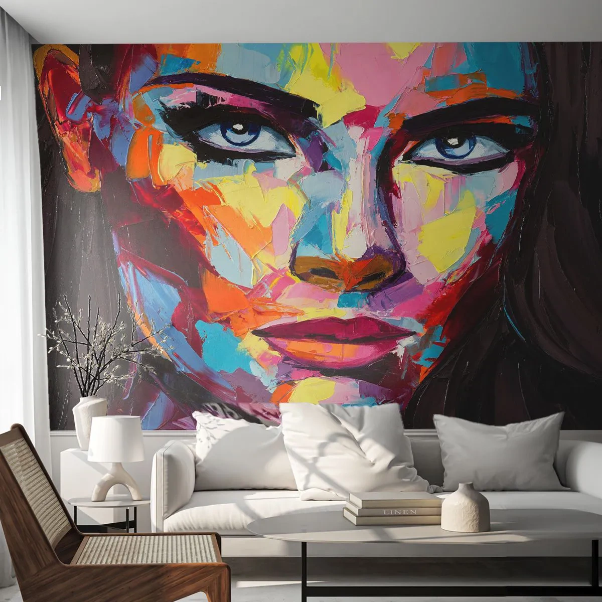 Papier Peint Autocollant Deluxe Sticker - L'âme aussi est colorée - Portrait d'une femme, Affronter, Morceau - 250x175 cm