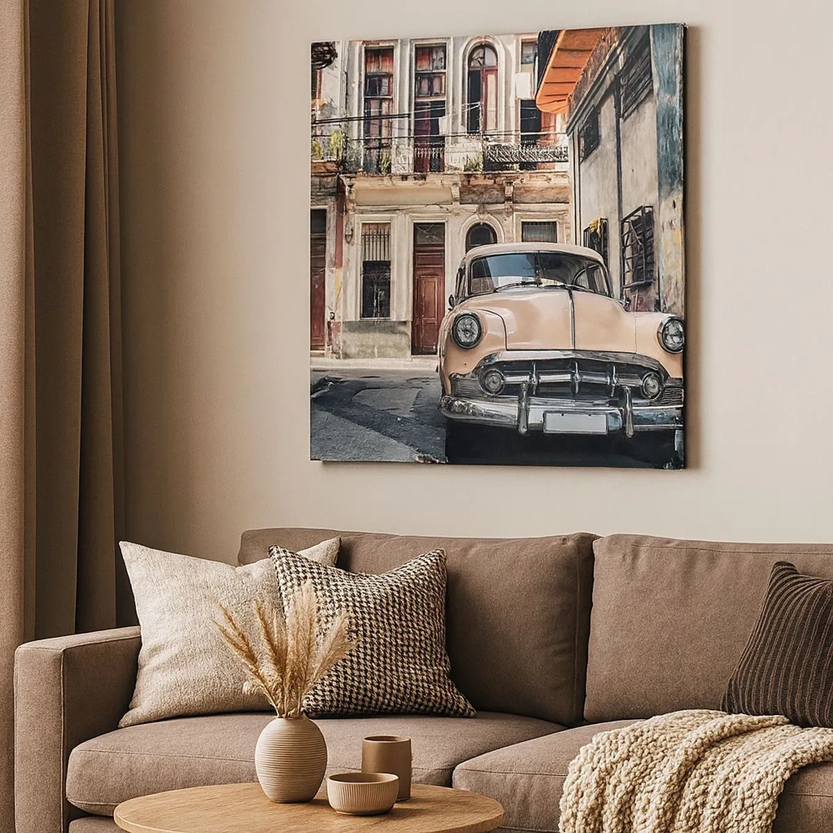 Impression sur toile - Image sur toile - Sieste à La Havane - 30x30 cm