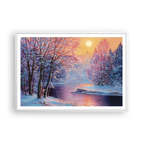 Affiche dans un cadre blanc - Poster - Couleurs d'hiver - 100x70 cm