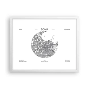 Affiche dans un cadre blanc - Poster - Anatomie de Doha - 50x40 cm