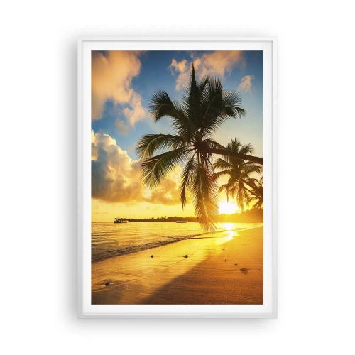 Affiche dans un cadre blanc - Poster - Rêve caribéen - 70x100 cm