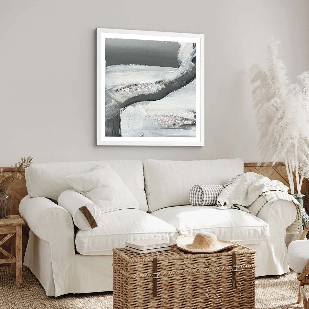 Affiche dans un cadre blanc - Poster - Un geste décisif - 30x30 cm