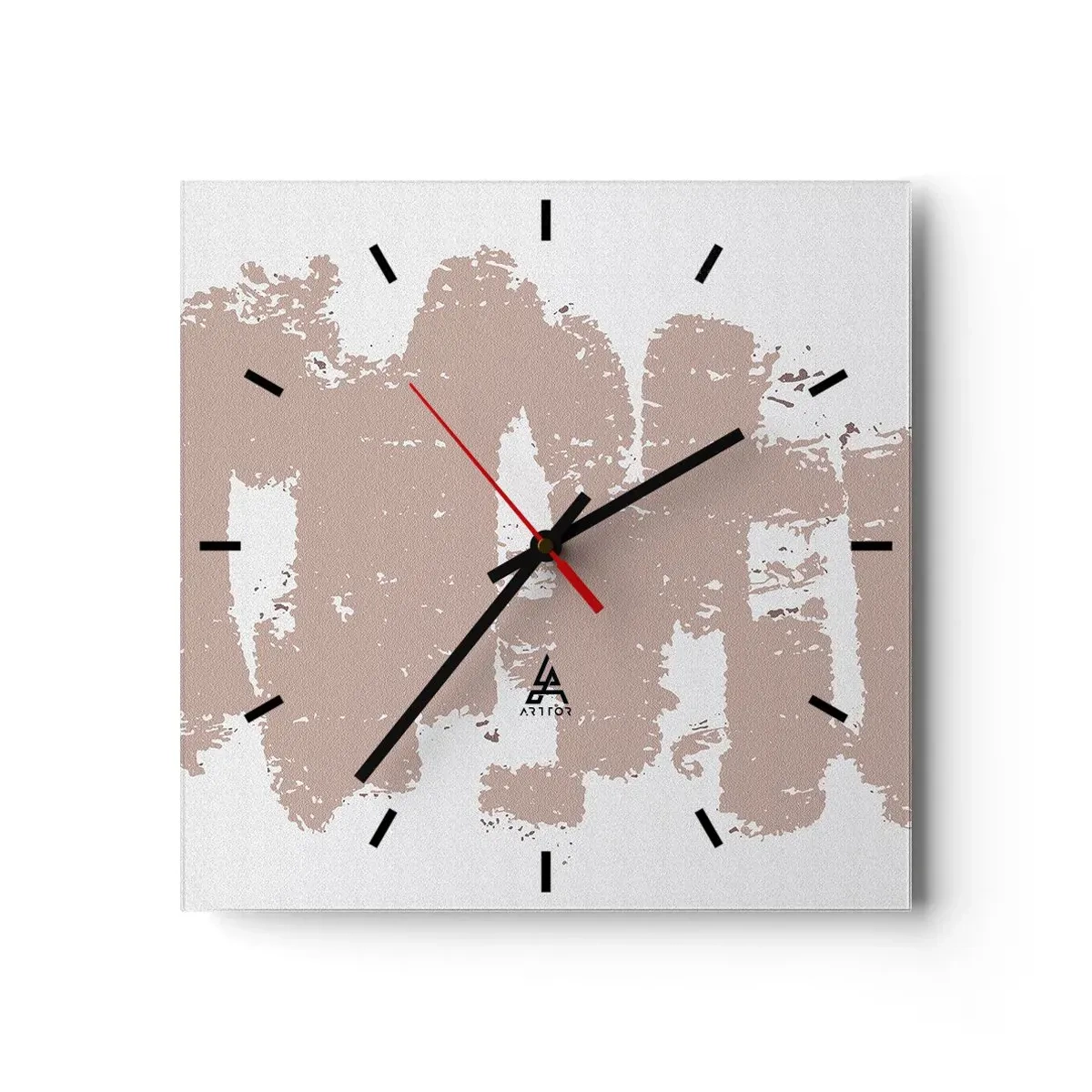 Horloge murale - Pendule murale - Abstraction en rose tendre - 40x40 cm