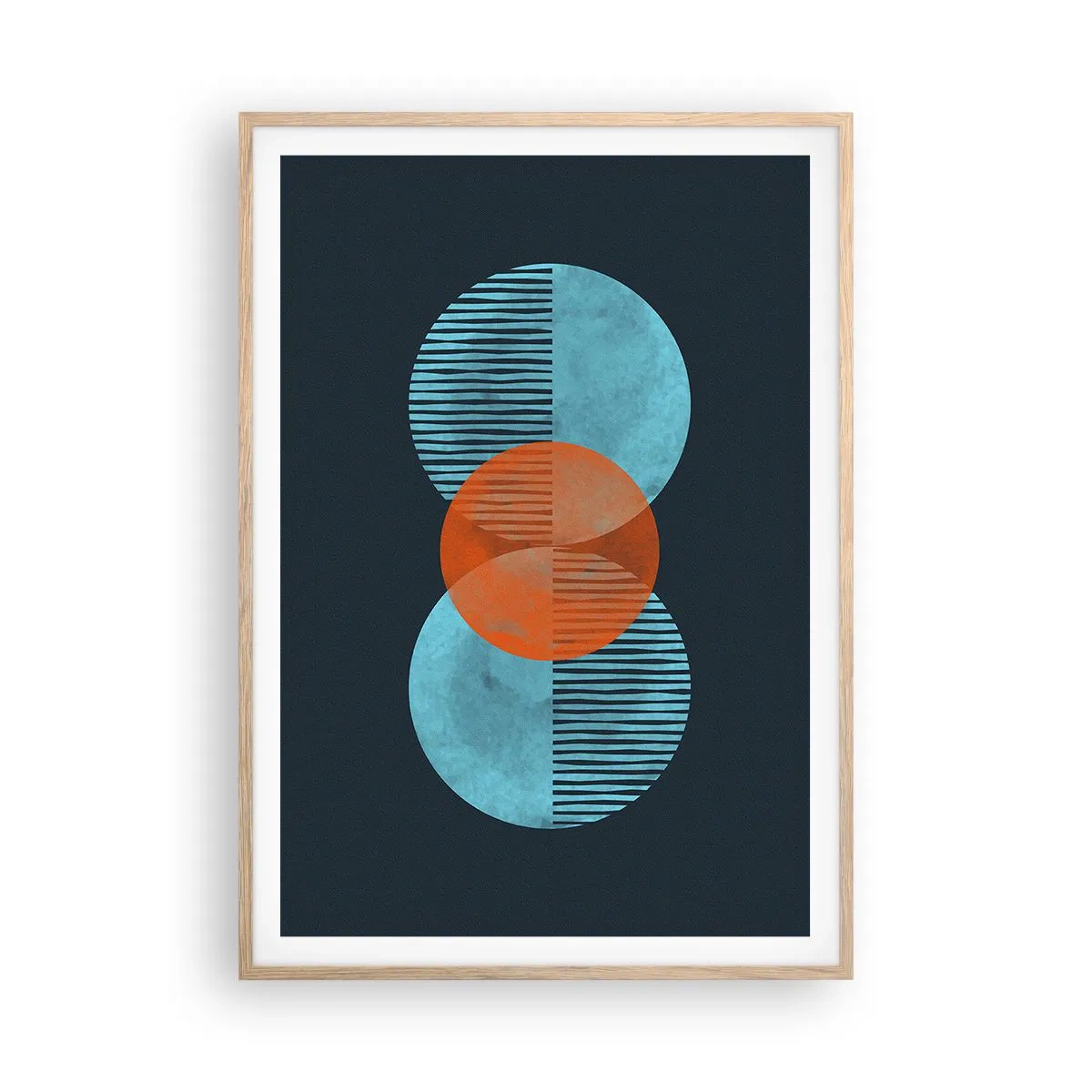 Affiche dans un chêne clair - Poster - Composition symétrique - 70x100 cm