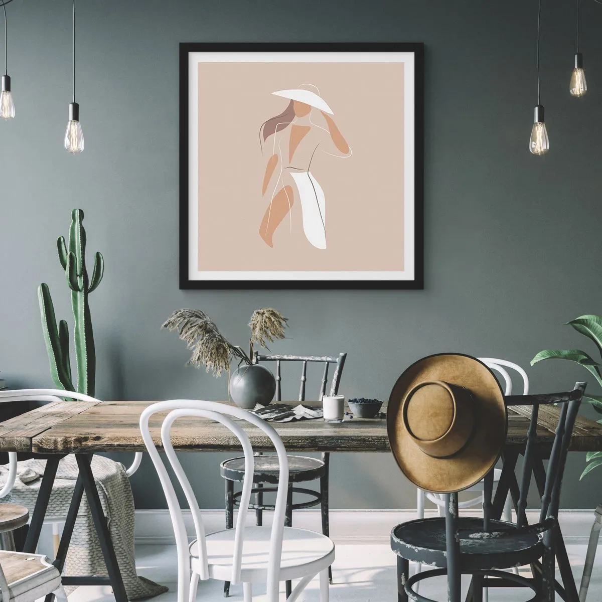 Affiche dans un cadre noir - Poster - Lea mode est un jeu - 50x50 cm