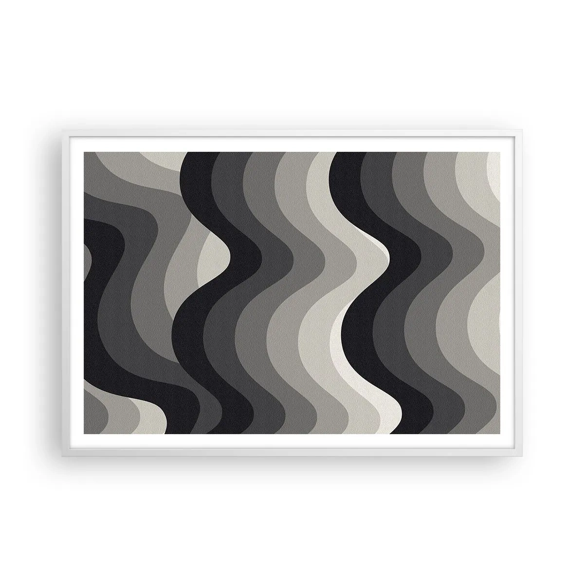 Affiche dans un cadre blanc - Poster - Vague après vague - 100x70 cm