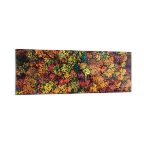 Impression sur verre - Image sur verre - Bouquet d'arbres automnal - 90x30 cm