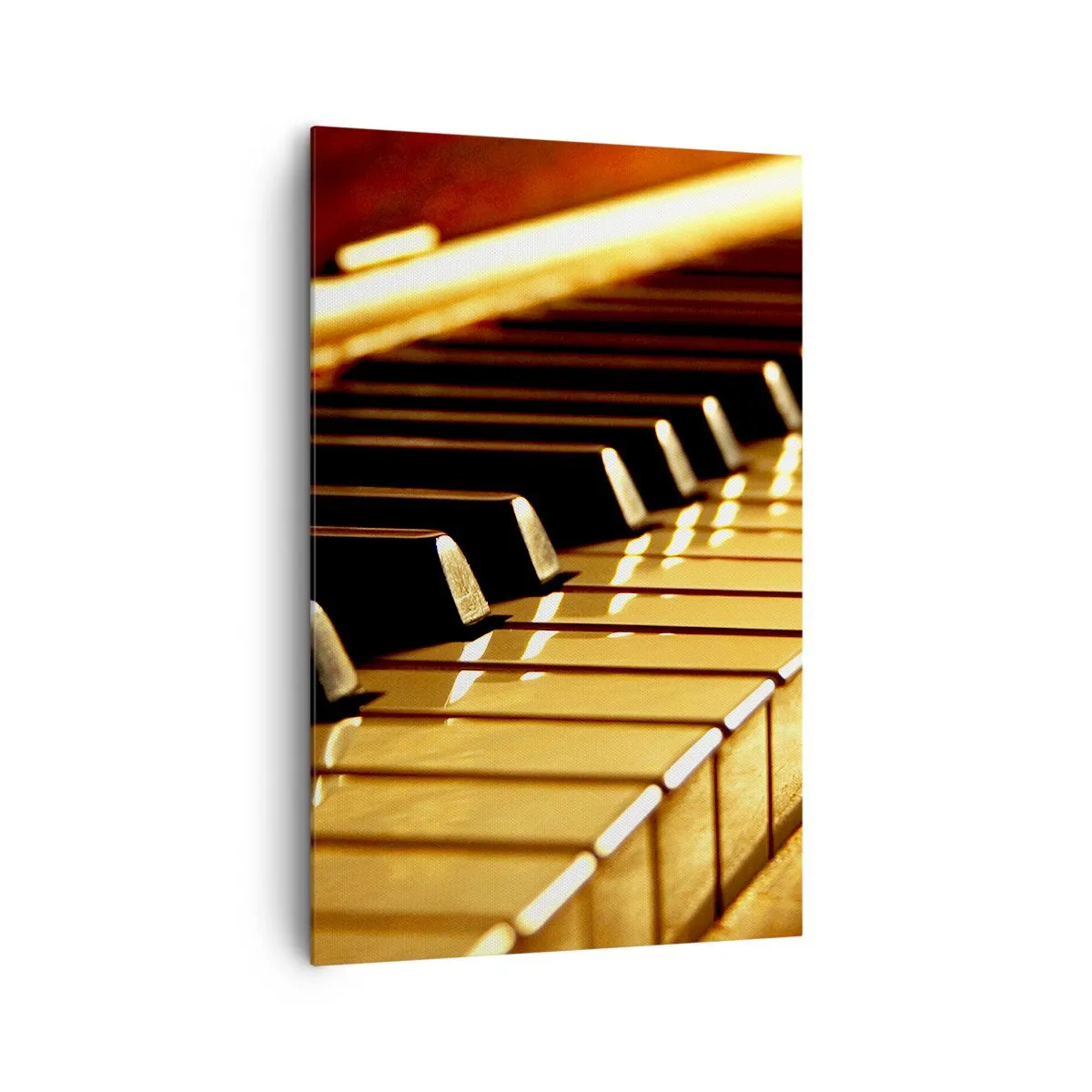 Impression sur toile - Image sur toile - Clavier de piano sous un éclairage doré - 80x120cm - Des possibilités infinies - Décoration murale moderne pour le salon et la chambre ARTTOR