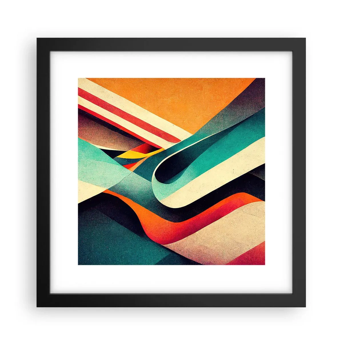 Affiche dans un cadre noir - Poster - Composition intense - 30x30 cm