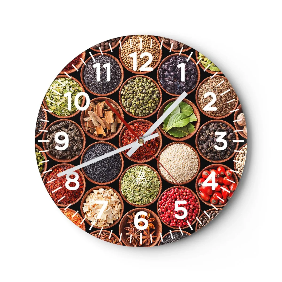Horloge murale - Pendule murale - Toutes les saveurs du monde - 30x30 cm