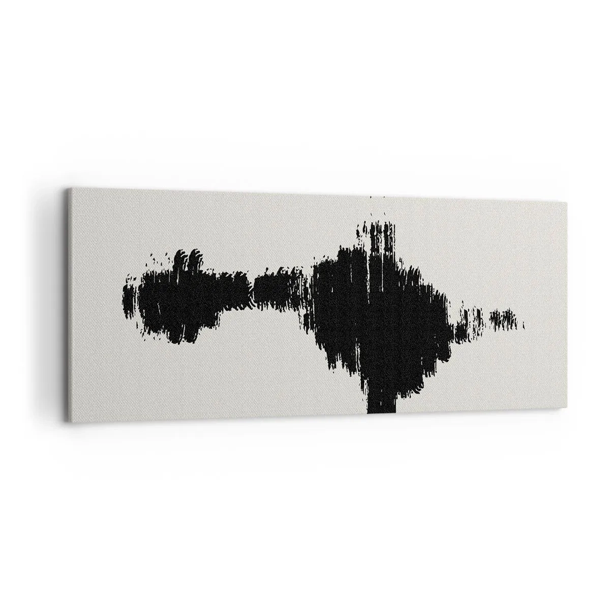 Impression sur toile - Image sur toile - Un motif abstrait ressemblant à une onde sonore dans un style minimaliste. - 120x50cm - Vibrations de l'imagination - Décoration murale moderne pour le salon et la chambre ARTTOR