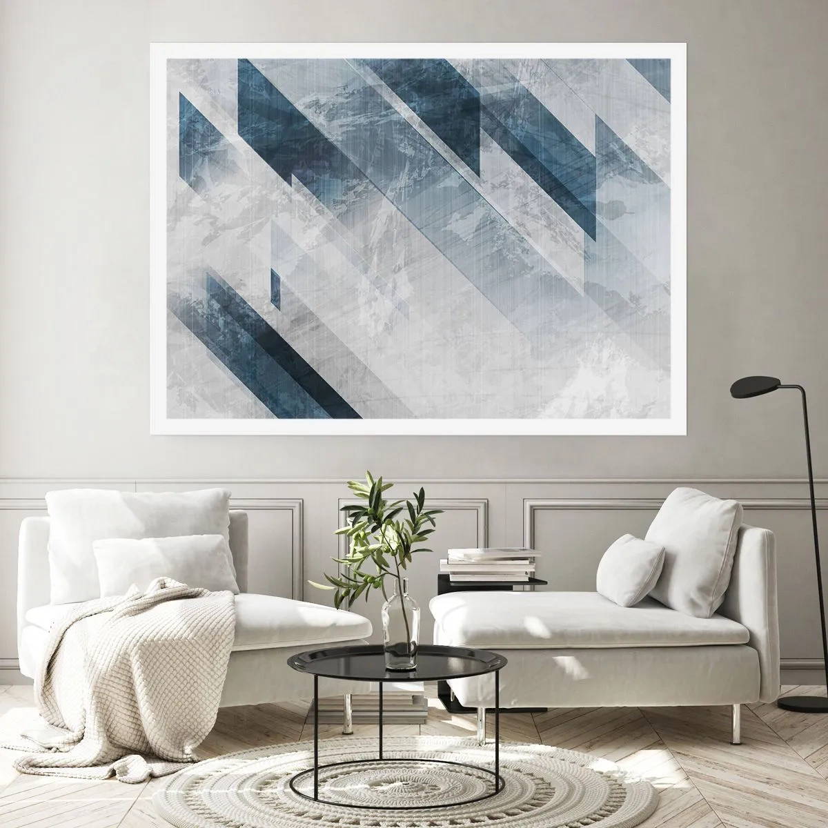 Affiche - Poster - Composition spatiale - mouvement gris - 50x40 cm