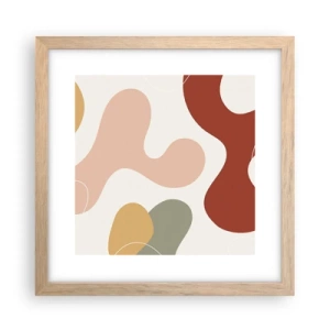 Affiche dans un chêne clair - Poster - Entrelac - 30x30 cm