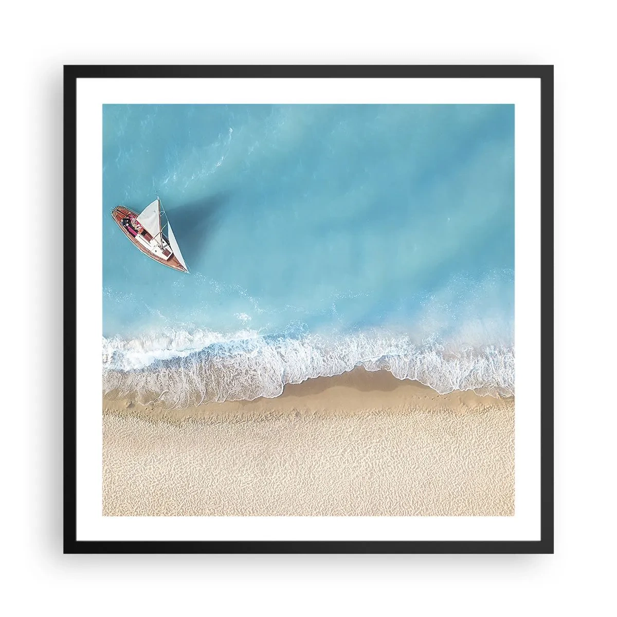 Affiche dans un cadre noir - Poster - A la frontière de l'azur et de l'or - 60x60 cm